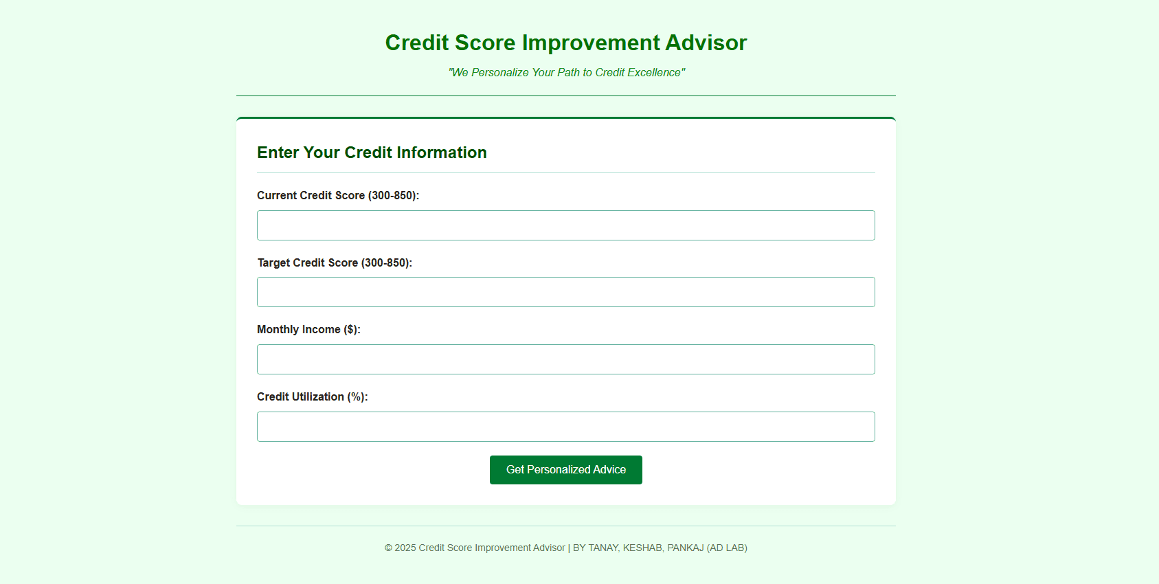 Credit Score Advisor