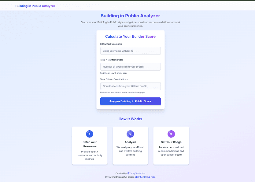 Building in Public Analyzer